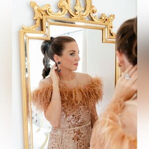 NWT Antonio Melani X Nicola Bathie Sequin Feather Mini Dress - Size 0